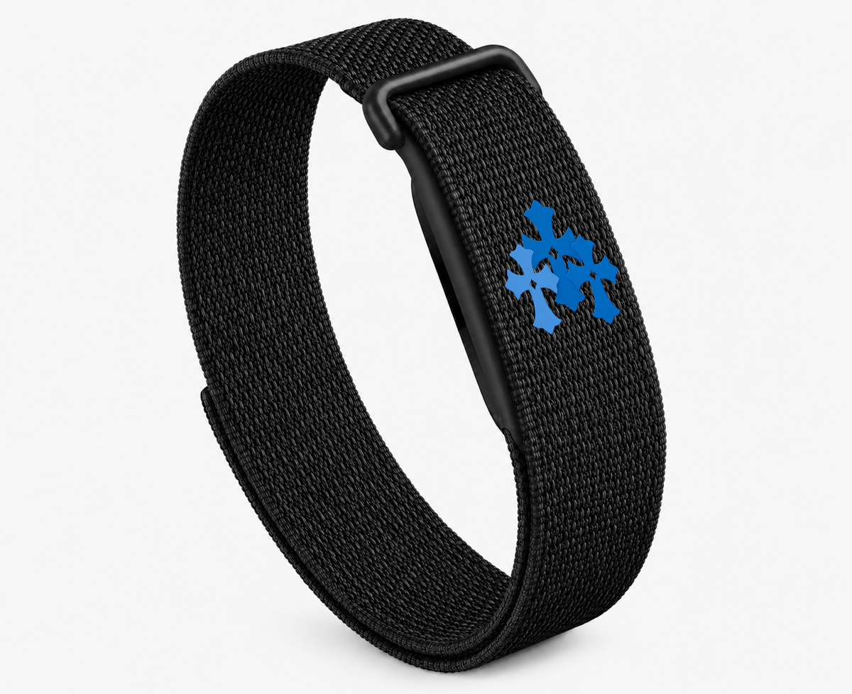 Google Fitbit Air Blue Chrome Hearts Band